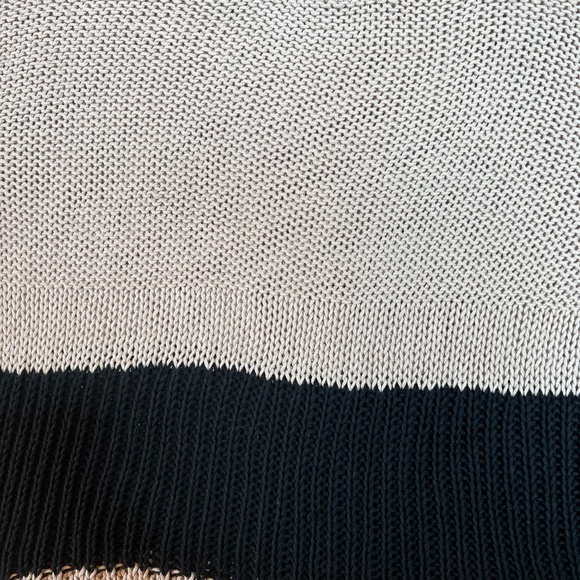 Alp N Rock Tatum Open Knit Sweater Womens Medium Black Beige Stripe Apres Ski - Picture 6 of 9